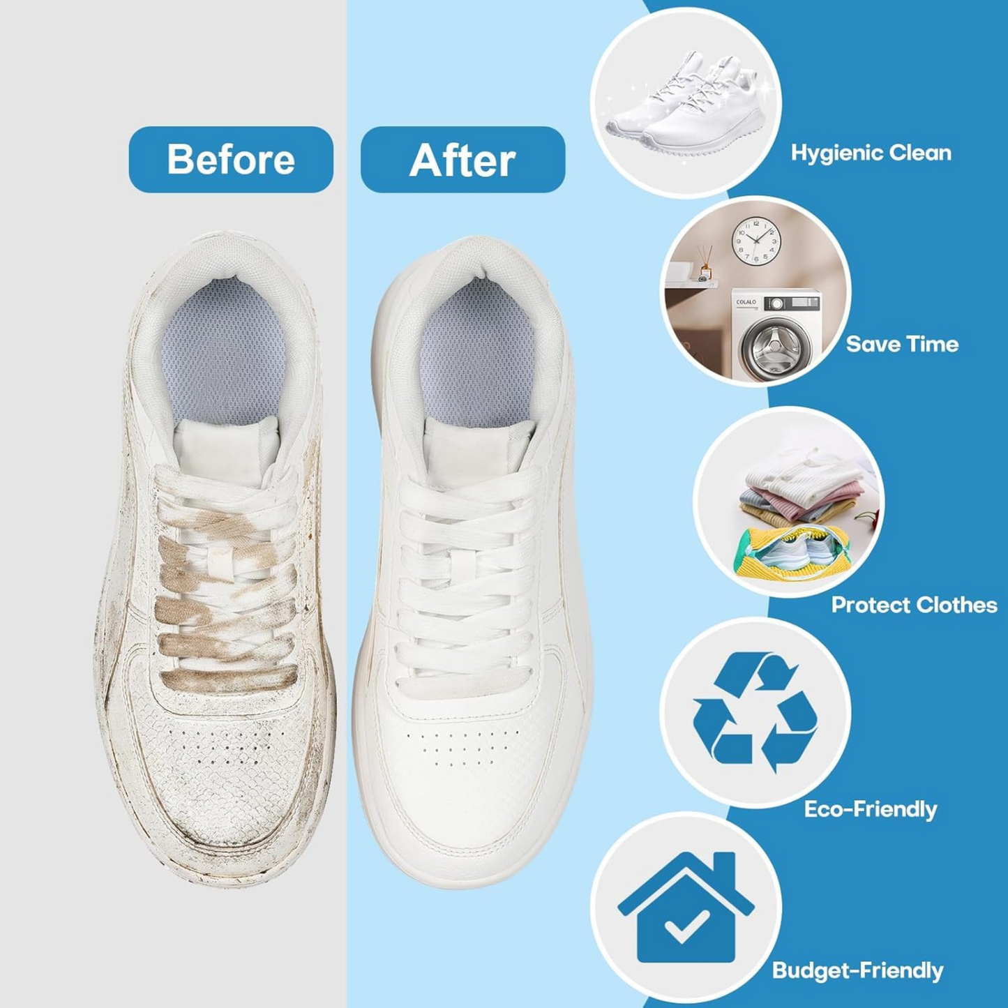 LazyWash™ – Shoe Cleaning Bag | At Home Deep Cleaning | Works with any Washing Machine