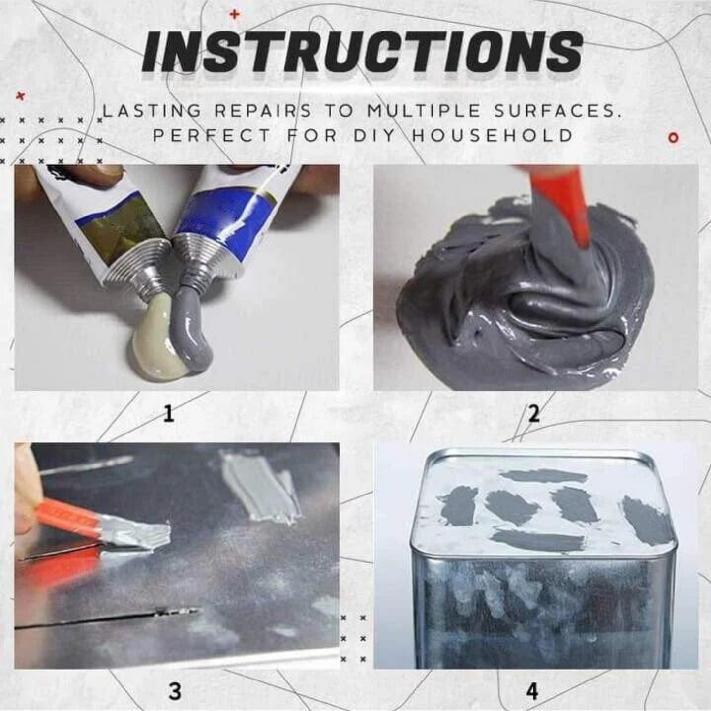 Metal repair glue (A&B)
