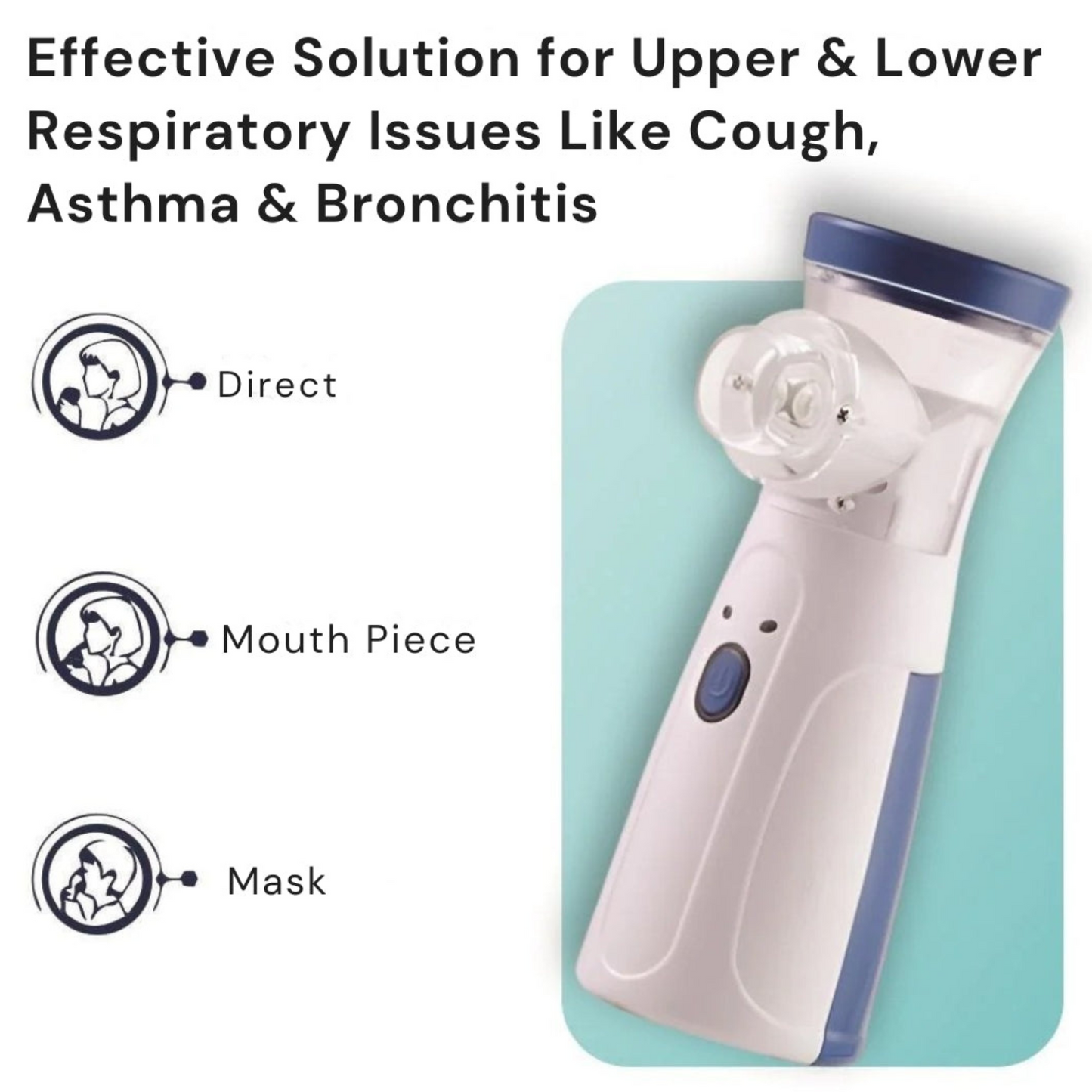 Portable Mesh Nebulizer for Quick, Silent & Effective Respiratory Relief | Rechargeable, Ultra-Quiet,Nebulizer for Adults & Kids| 1-Year Warranty