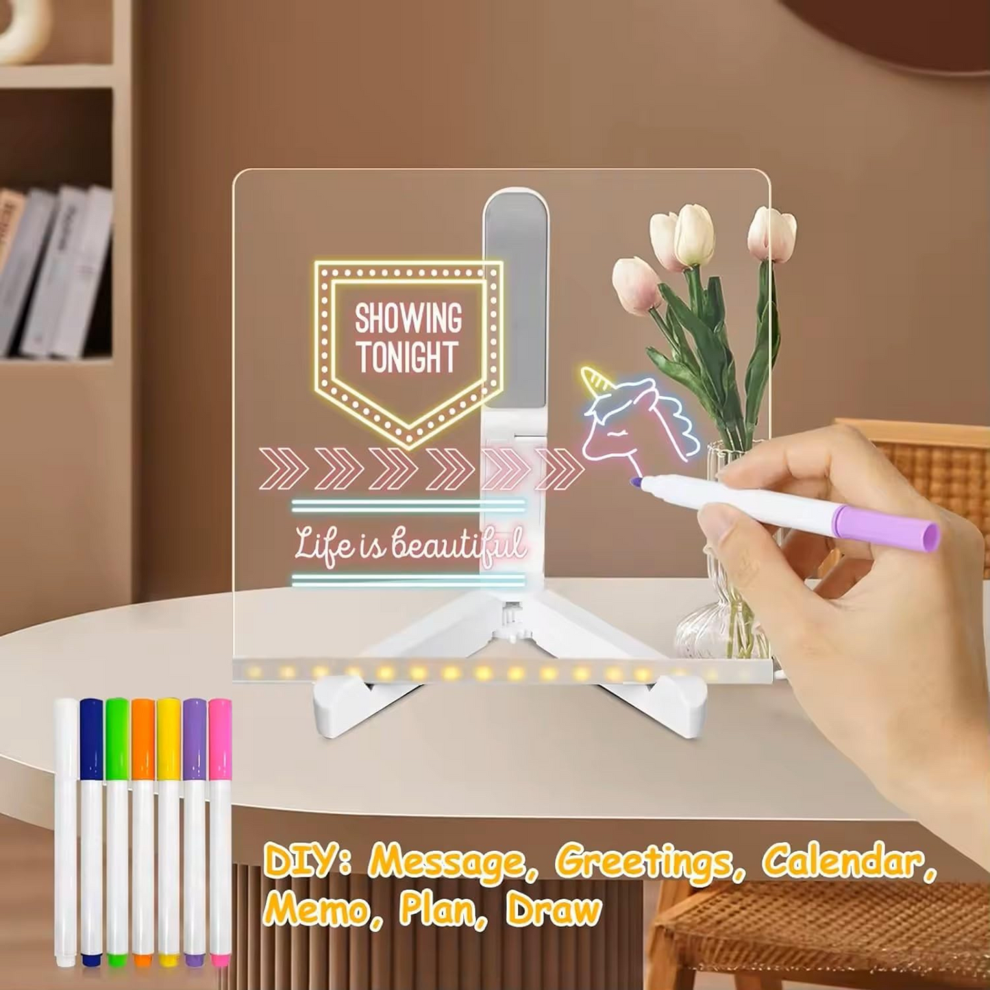 LED Glow Drawing Board with Accessories for Kids – 1 Year Warranty