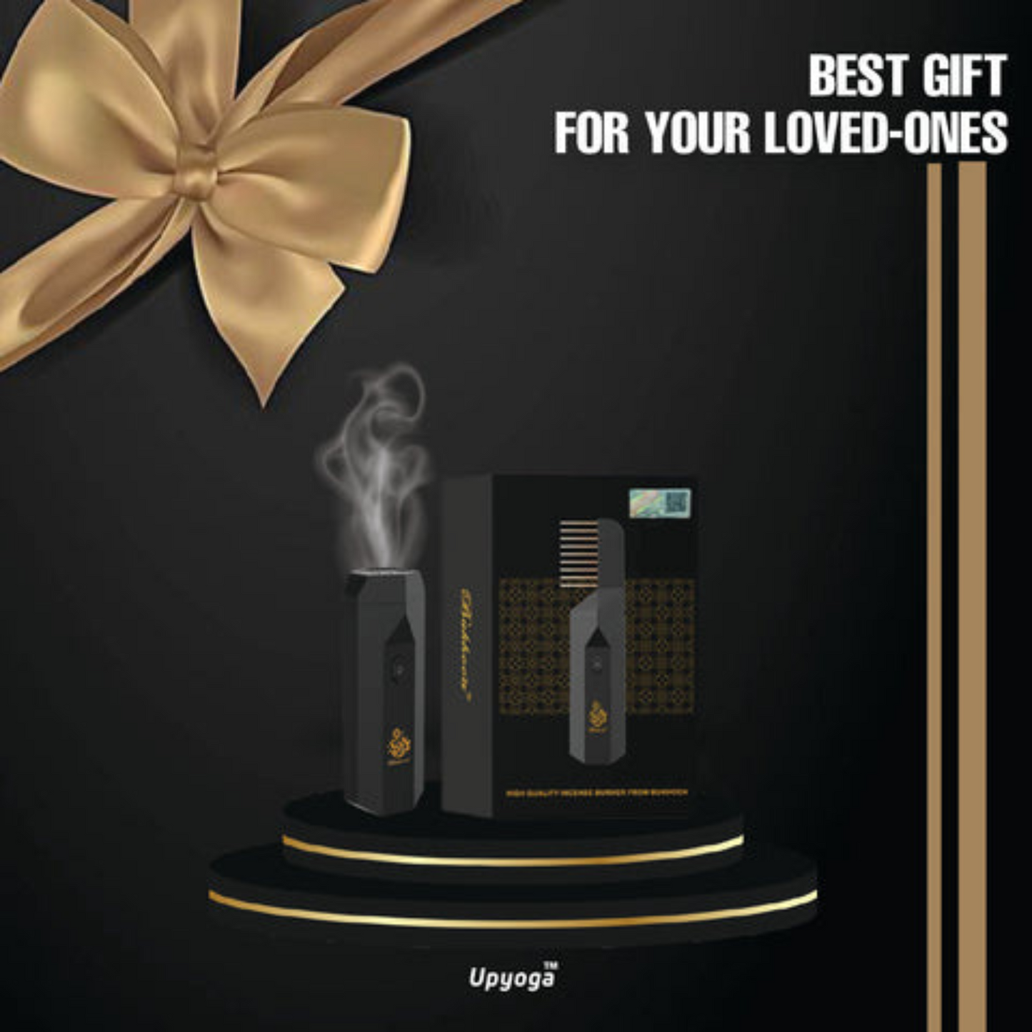 Upyoga 2 in 1 Hair Comb Incense Burner & Home Diffuser | 1 Year Warranty | Rechargeable | Bakhoor Included