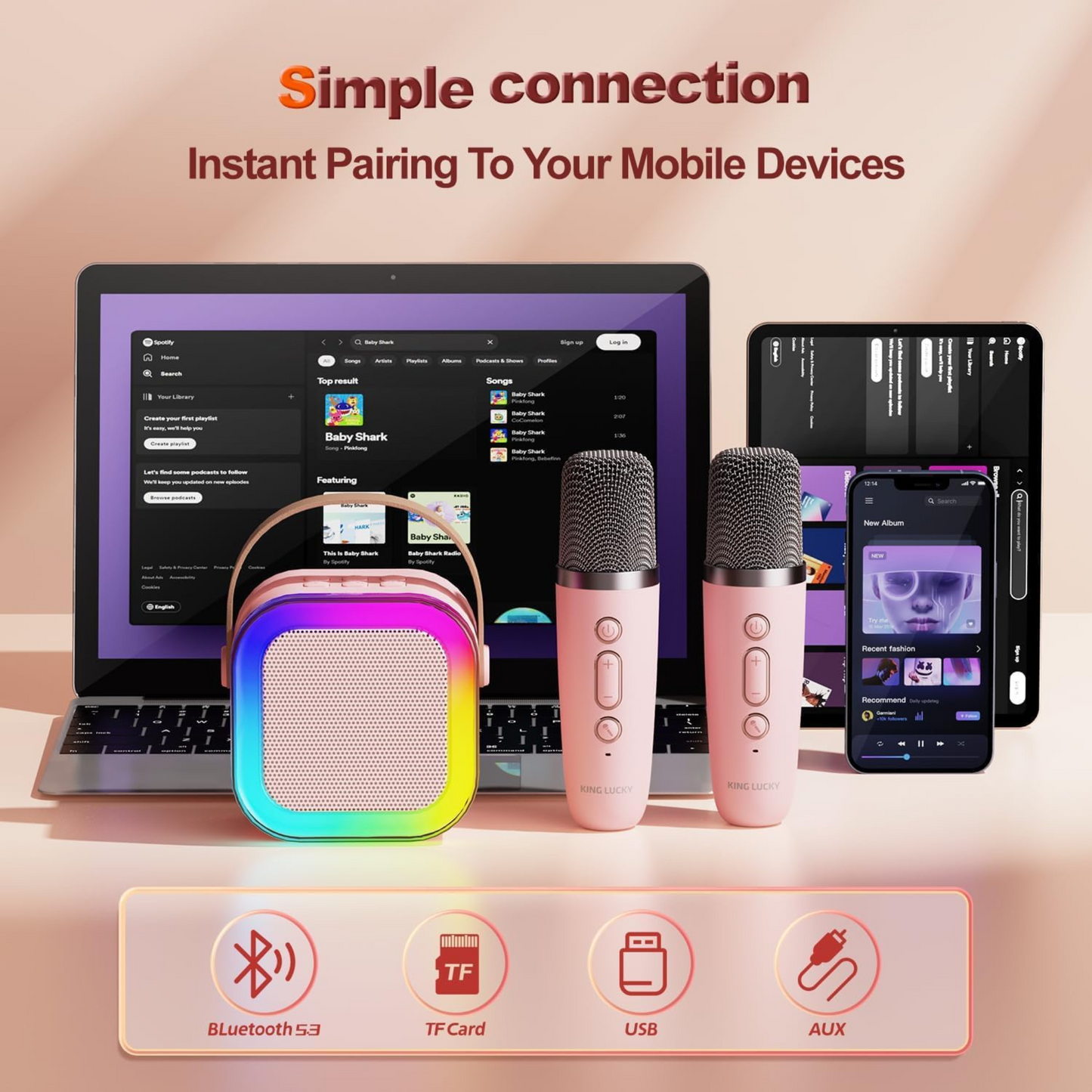 Mini Karaoke Speaker with Wireless Mic | 1-Year Warranty