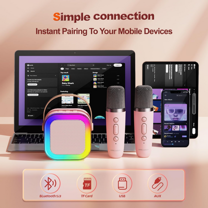 Mini Karaoke Speaker with Wireless Mic | 1-Year Warranty