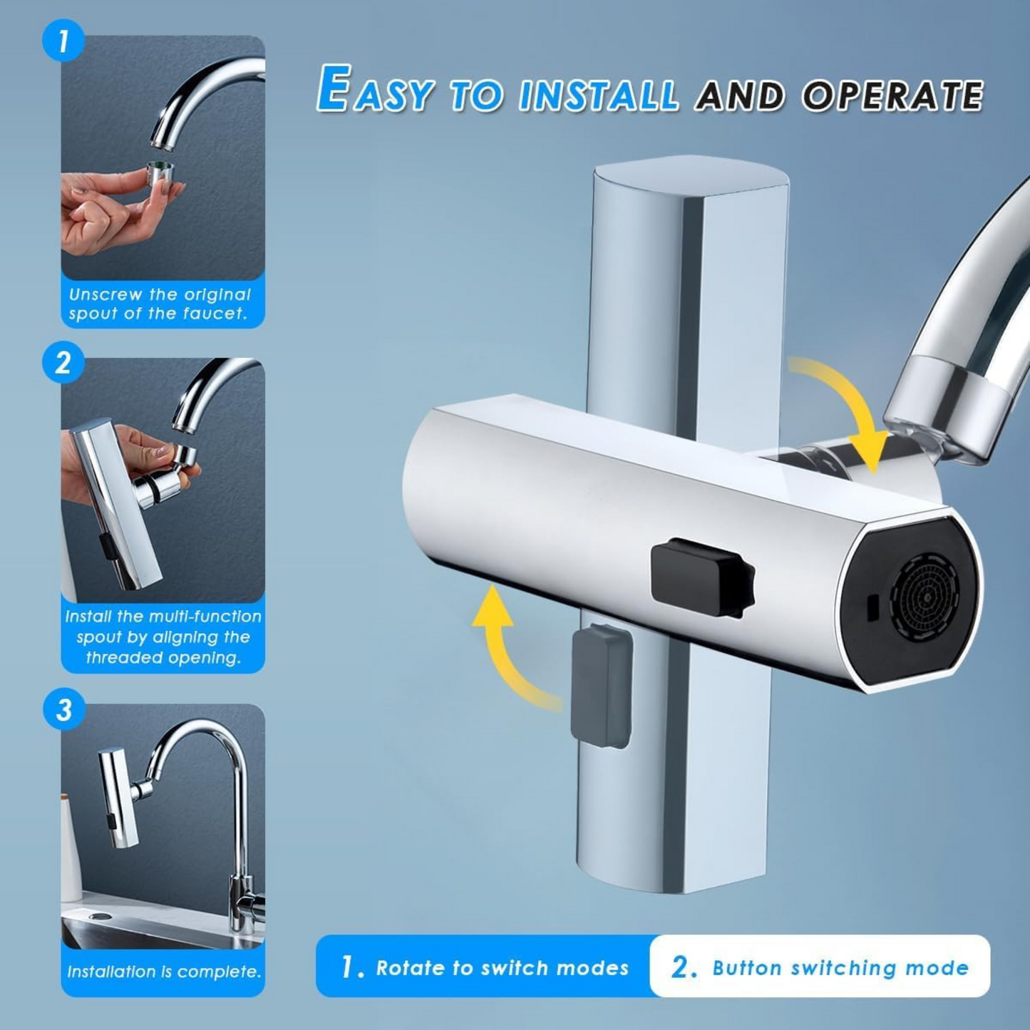 FlowJetexy™ 3 in 1 Waterfall Kitchen Faucet