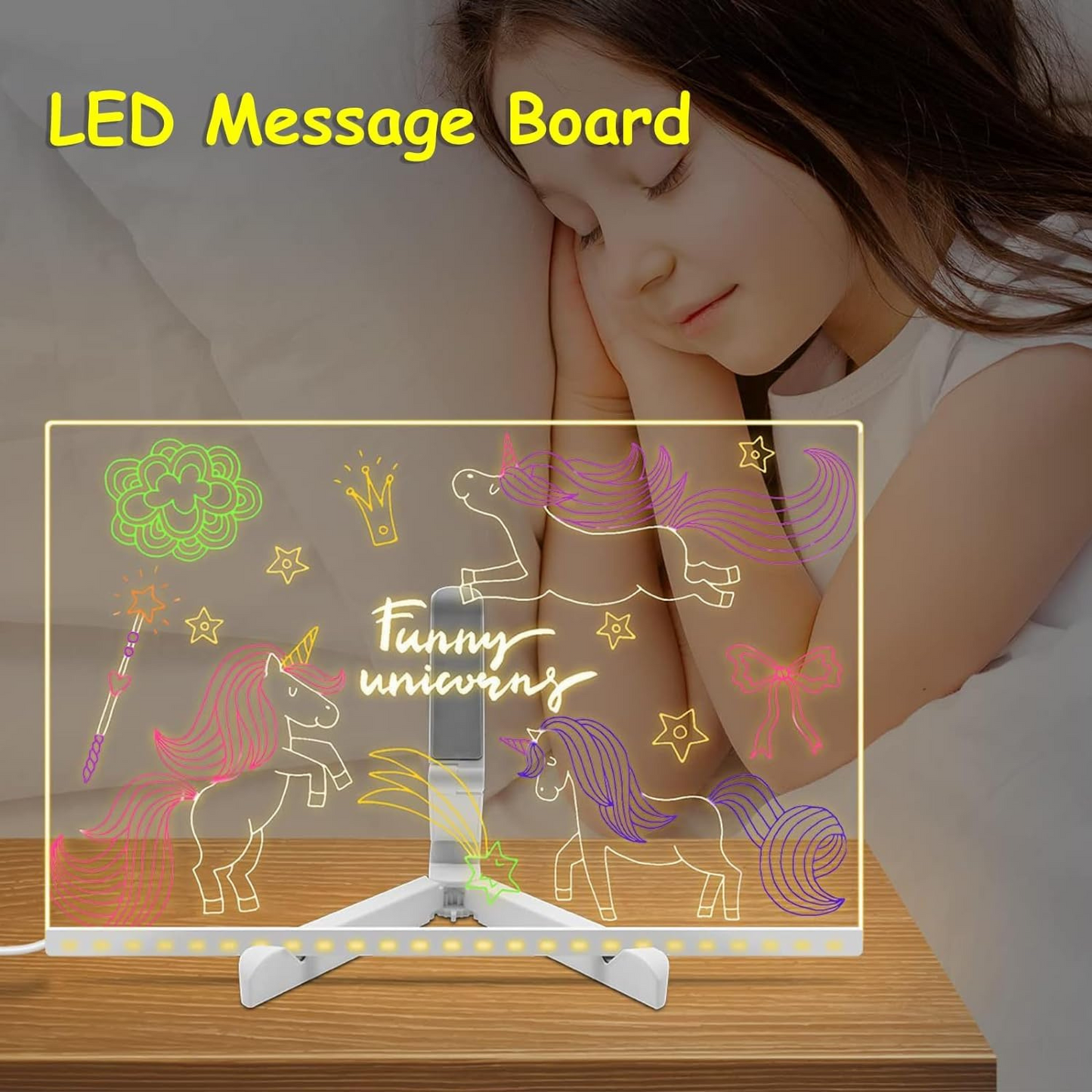 LED Glow Drawing Board with Accessories for Kids – 1 Year Warranty