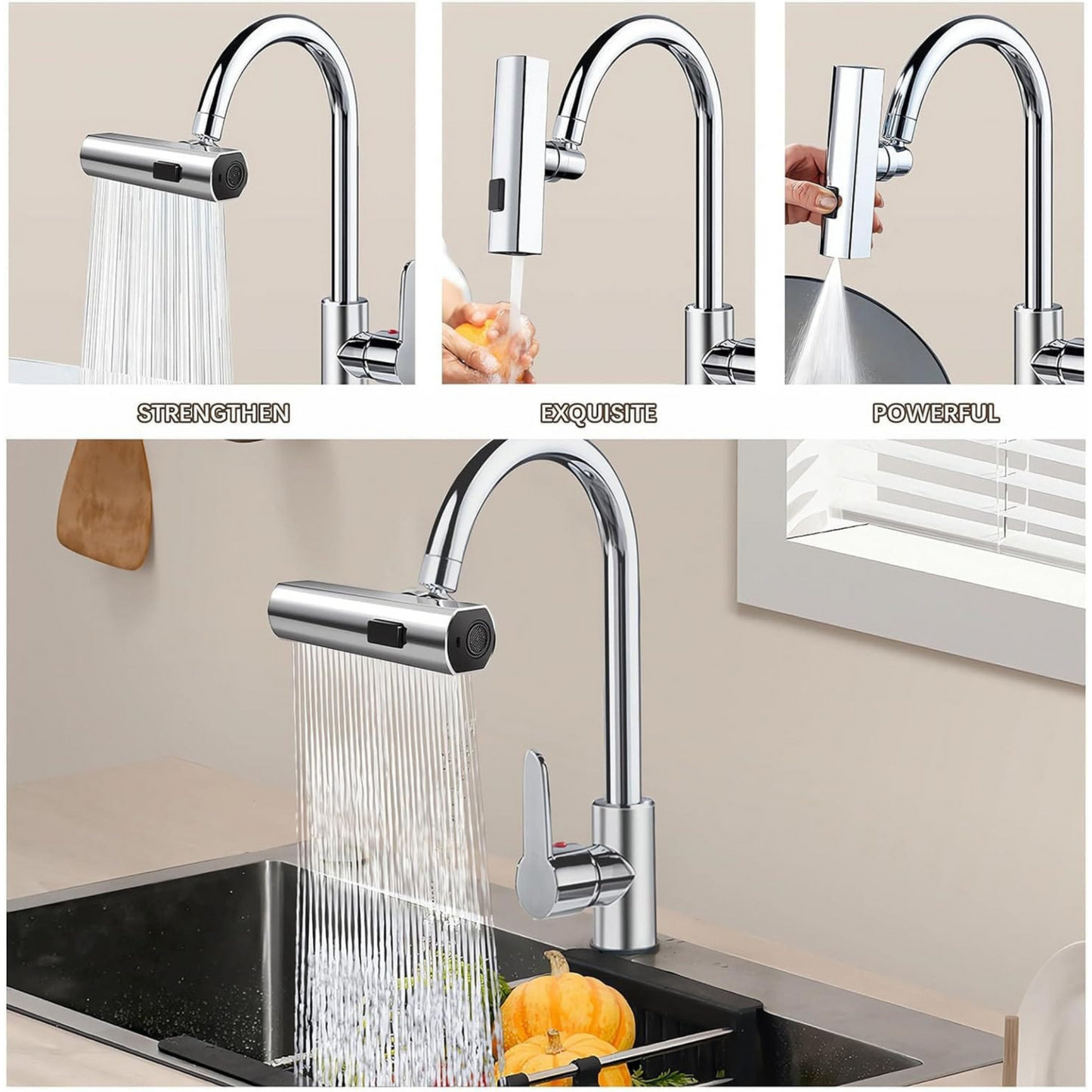 FlowJetexy™ 3 in 1 Waterfall Kitchen Faucet