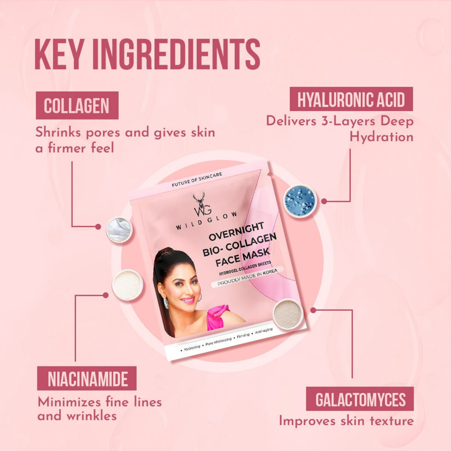 Wild Glow Korean Face Mask With Real Deep Bio-Collagen