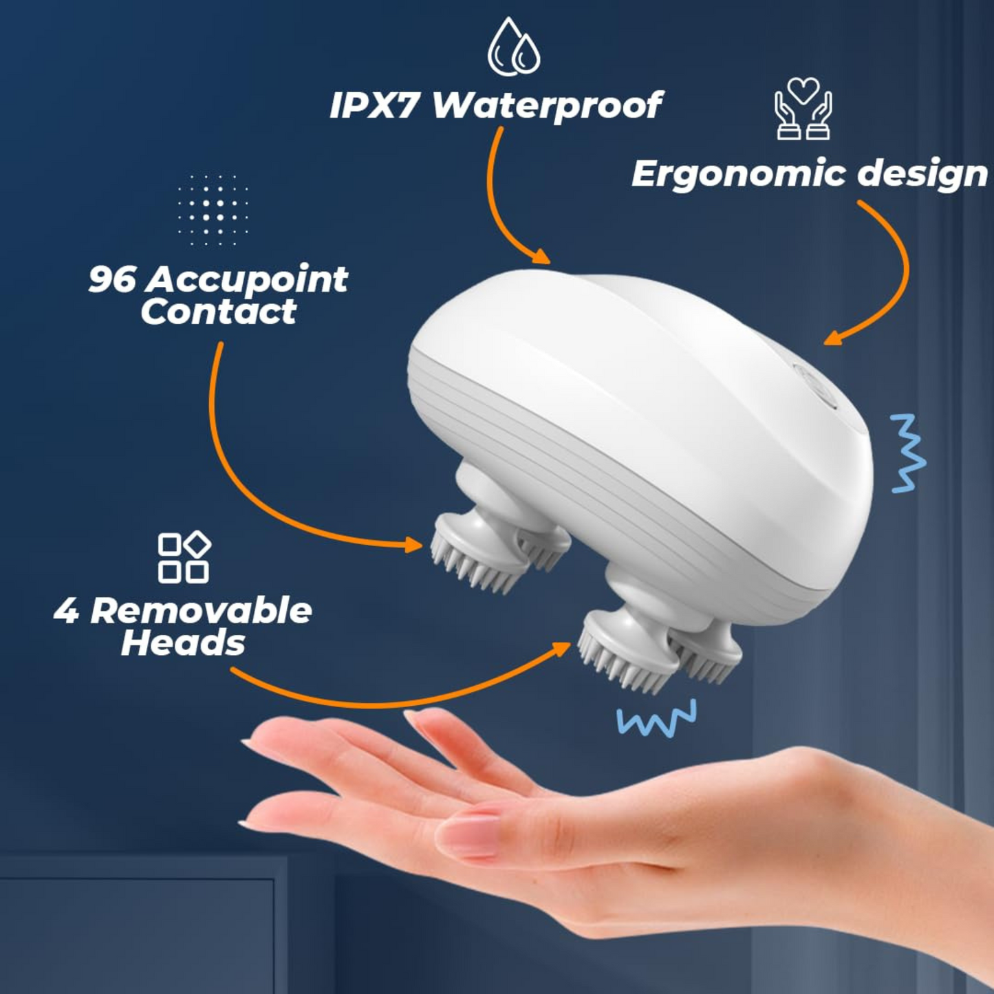 Vibrellaz™ RelaxPro Scalp & Head Massager | 1-Year Warranty