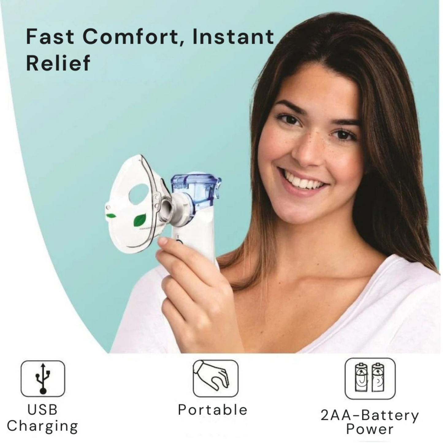 Portable Mesh Nebulizer for Quick, Silent & Effective Respiratory Relief | Rechargeable, Ultra-Quiet,Nebulizer for Adults & Kids| 1-Year Warranty