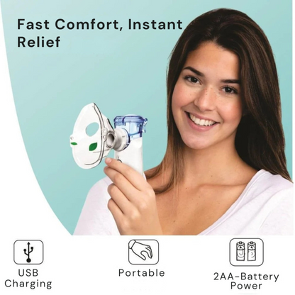 Portable Mesh Nebulizer for Quick, Silent & Effective Respiratory Relief | Rechargeable, Ultra-Quiet,Nebulizer for Adults & Kids| 1-Year Warranty