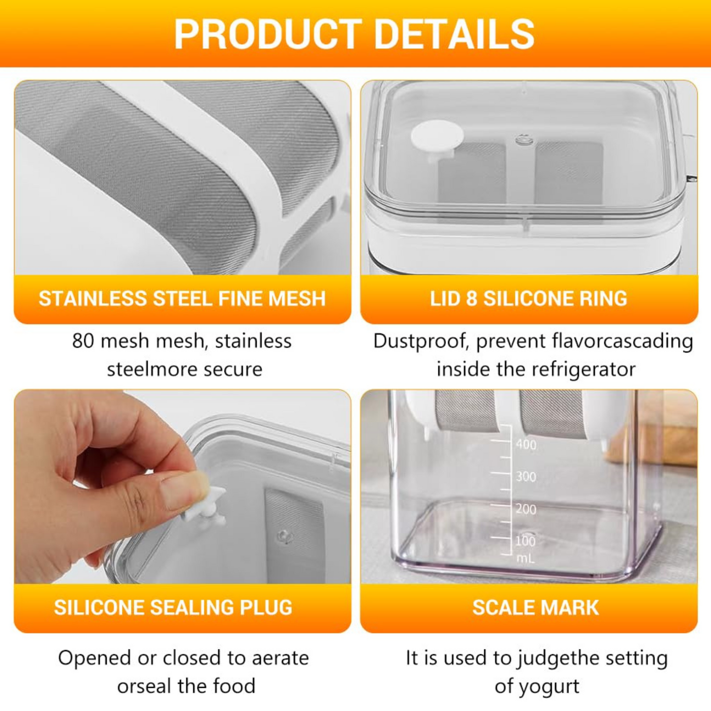 Yogurt Strainer with 1-Year Warranty