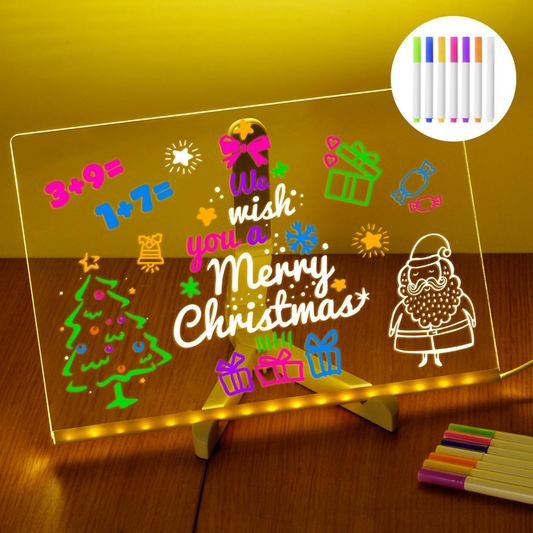 LED Glow Drawing Board with Accessories for Kids – 1 Year Warranty