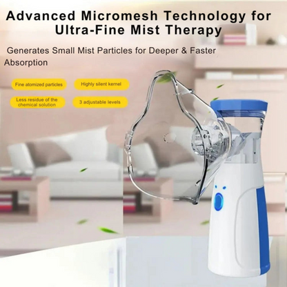Portable Mesh Nebulizer for Quick, Silent & Effective Respiratory Relief | Rechargeable, Ultra-Quiet,Nebulizer for Adults & Kids| 1-Year Warranty